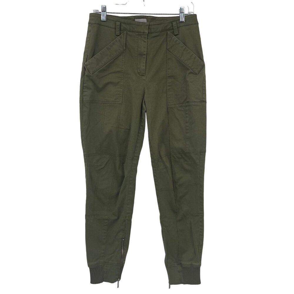 Grey by Jason Wu Utility‎ Pants Joggers Women's 8 Army Green Ankle Zip Relaxed